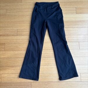 Baleaf black fleece lined high waist flare leggings petite